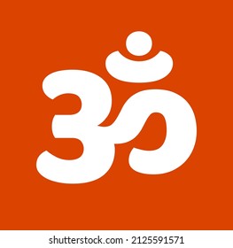 OM sign isolated on orange background. Om sign vector.