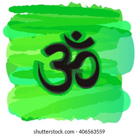 Om sign on a green background