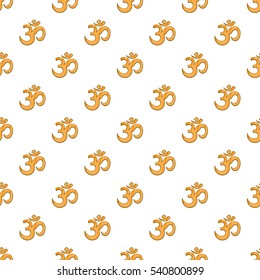 Om sign pattern. Cartoon illustration of om sign vector pattern for web