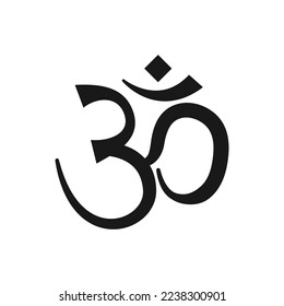 Om sign and symbol. Symbol of Hinduism. Flat design vector. Eps 10.