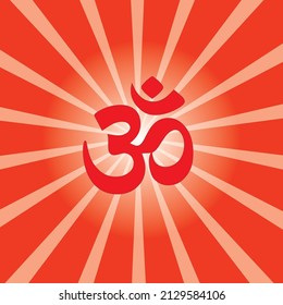 om with sun ray god red poster  background and wallpaper 