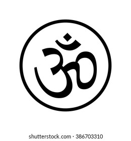 Om symbol in circle . Vector illustration