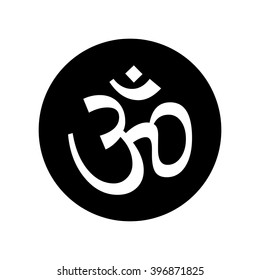 Om symbol in circle . Vector illustration