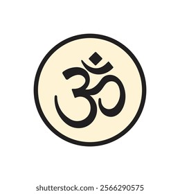 Om symbol flat vector illustration isolated on white background
