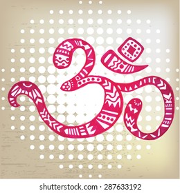 Om symbol in a grunge style