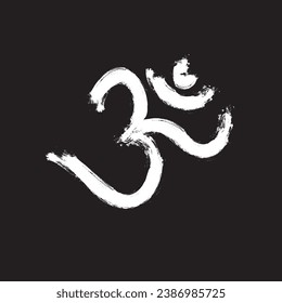 Om symbol with grunge style, om graphic trendy design,