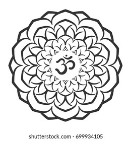 Om Symbol Hand Drawn Mandala Oriental Stock Vector (Royalty Free ...