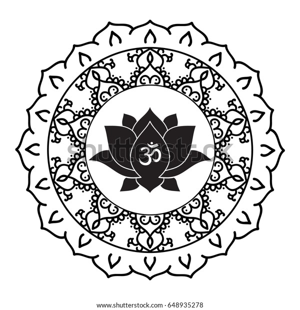 Download Om Symbol Hand Drawn Mandala Lotus Stock Vector (Royalty ...