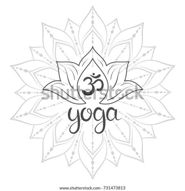 Om Symbol Hand Drawn Mandala Lotus Stock Vector (Royalty Free) 731473813