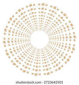 Símbolo Om Tipografia Hindi em Forma Circular