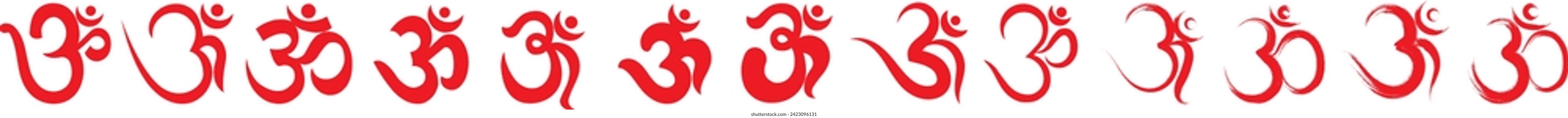 Om Symbol der Hindu Deity Gott Shiva Design Set