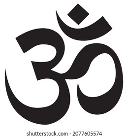 Om - symbol of Hinduism. Om symbol icon with a white background