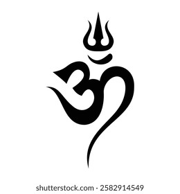 Om symbol, Om icon, Om sign vector black and white.