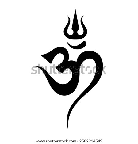 Om symbol, Om icon, Om sign vector black and white.