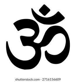 Om Símbolo Icono Silueta Vector Ilustración plana Diseño Signo