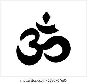 Om symbol isolated. Oriental element. Hand drawn oum icon. Doodle vector stock illustration. EPS 10