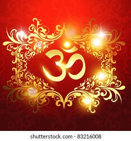 om symbol on beautiful artistic background