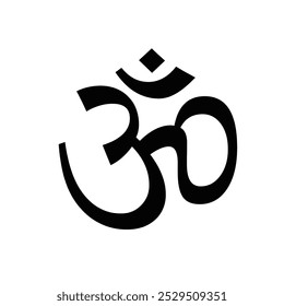 Om symbol on white background for meditation and spirituality.