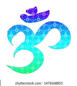 Om symbol pastel colors gradient vector line art zen yoga meditation aum icon