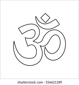 Om symbol sign line icon on background