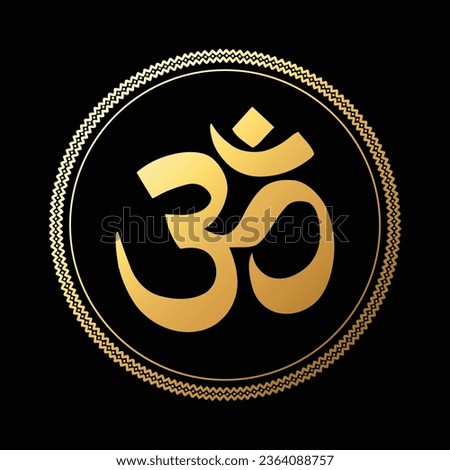 Om symbol vector in gold color