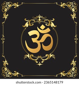 Om symbol vector illustration gold color