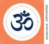 om symbol vector illustration. ohm symbol sign on white background. Symbol of Buddhism and Hinduism religions. The symbol of the divine triad of Brahma, Vishnu and Shiva. Om icon Flat design