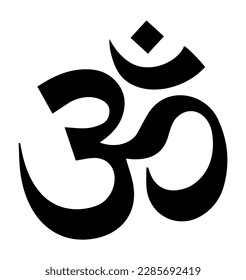 om symbol vector illustration. ohm symbol sign on white background. Symbol of Buddhism and Hinduism religions. The symbol of the divine triad of Brahma, Vishnu and Shiva. Om icon Flat design