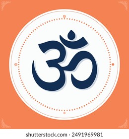 om symbol vector illustration. ohm symbol sign on white background. Symbol of Buddhism and Hinduism religions. The symbol of the divine triad of Brahma, Vishnu and Shiva. Om icon Flat design