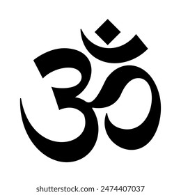 Om symbol vector illustration.  Symbol representing a sacred mantra.