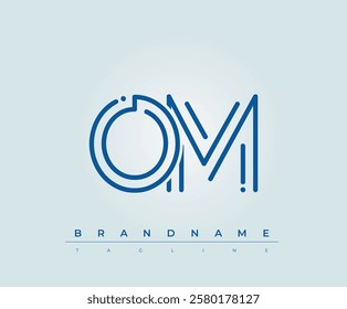 OM Technology Letter Logo Template. This tech letter logo is a graphic mark that uses letters to represent a technology company.