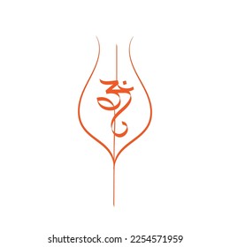 om trishul tattoo designs vector illustration