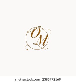 OM uniquely wedding logo symbol of your marriage and you can use it on your wedding stationary