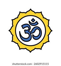 Om  vector filled outline icon. EPS 10 file