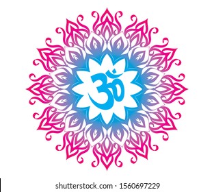 Om vector graphic mandala illustration design, om graphic design vector with mandala.