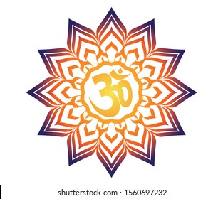 Om vector graphic mandala illustration design, om graphic design vector with mandala.