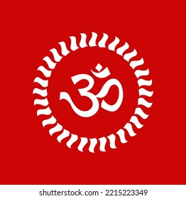 Om vector icon with sun graphic. Om sign with sun.
