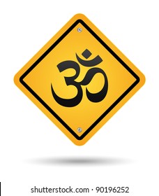 om yellow road sign, yoga zone