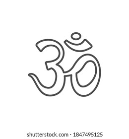Om yoga line outline icon