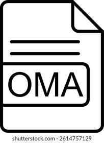 OMA File Format Line Vector Icon Design
