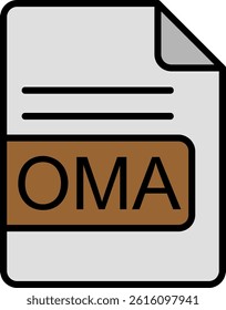OMA File Format Line Vector Icon Design
