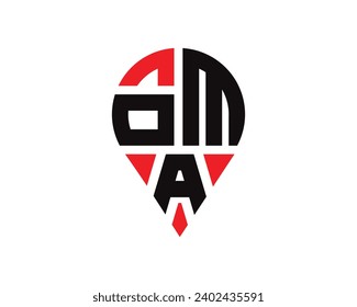 OMA letter location shape logo design