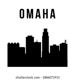 Omaha city simple silhouette. Modern urban background. Vector skyline.