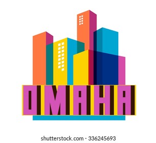Omaha destination brand logo. vector cartoon