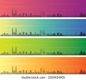 Omaha Multiple Color Gradient Skyline Banner