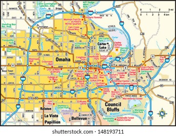 Omaha, Nebraska Area Map