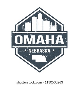 Omaha Nebraska Travel Stamp Icon Skyline City Design Tourism Badge Rubber.