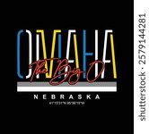 Omaha Nebraska,Vintage typography design in vector illustration.Clothing,t shirt,apparel and other uses.Abstract design with the grunge and denim style. Vector print, typography, poster.