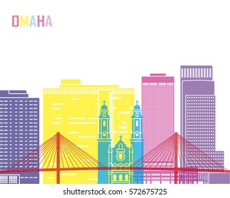 Omaha skyline in editable vector file
