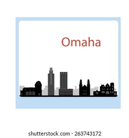 Omaha skyline linear style with in editable vector file